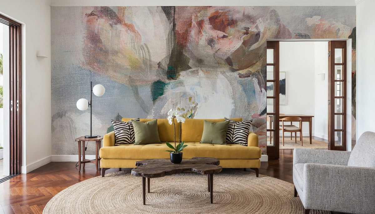 Fall Bouquet on White Panel I Mural Wallpaper - room preview 03