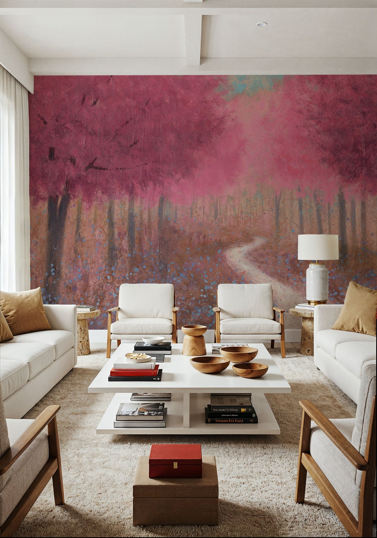 Forest Pathway Spring Mural Wallpaper - room preview 03