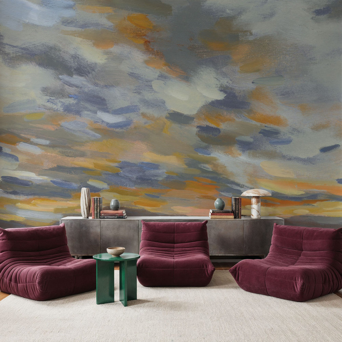 High Desert Sky I Navy Mural Wallpaper - room preview 03