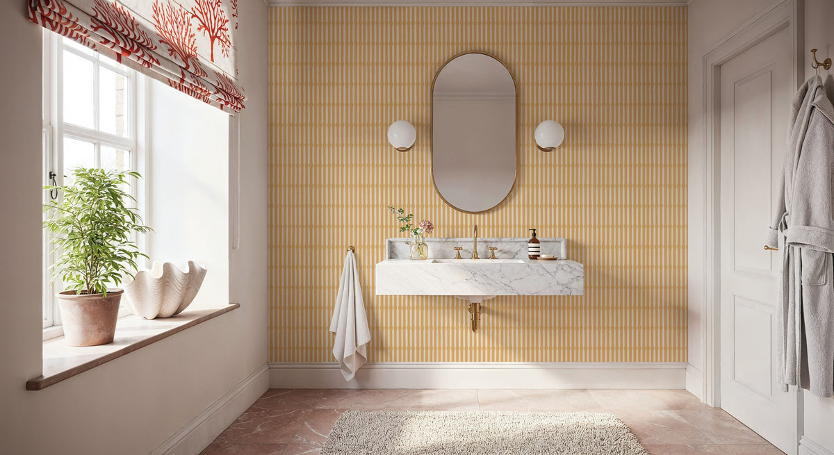 Bamboo Stripes, Sunflower Mural Wallpaper - room preview 03