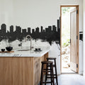 Wilmington Delaware Skyline Black & White Mural Wallpaper - room preview 03