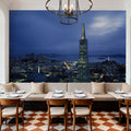 Luminous Triangle Skyline Mural Wallpaper - room preview 03