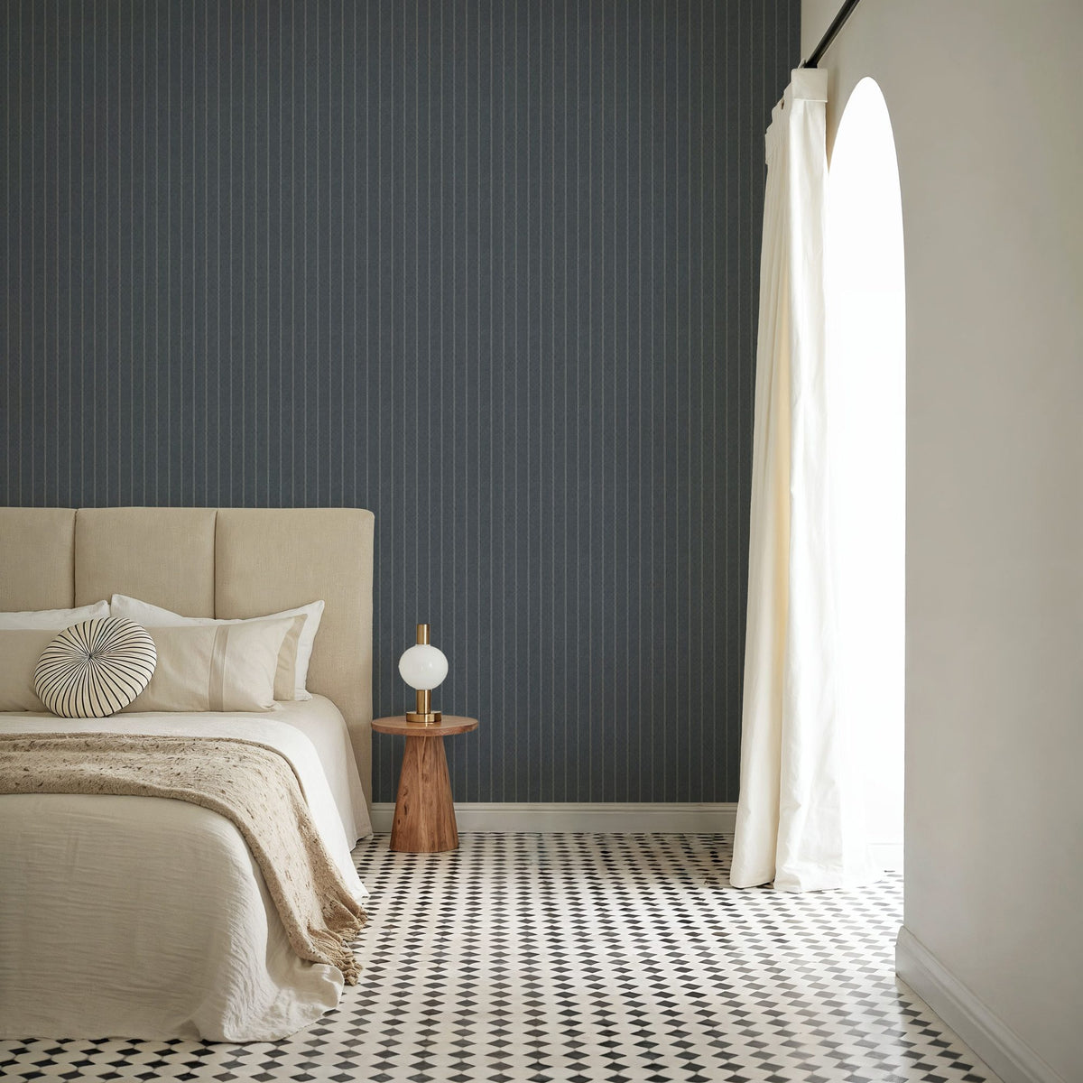Tailor's Pin Stripe, Pacific Ocean Mural Wallpaper - room preview 03