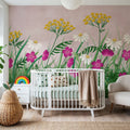 Geranium Meadow, Pink Mural Wallpaper - room preview 03