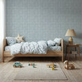 Seeing Stripes Blue Mural Wallpaper - room preview 03