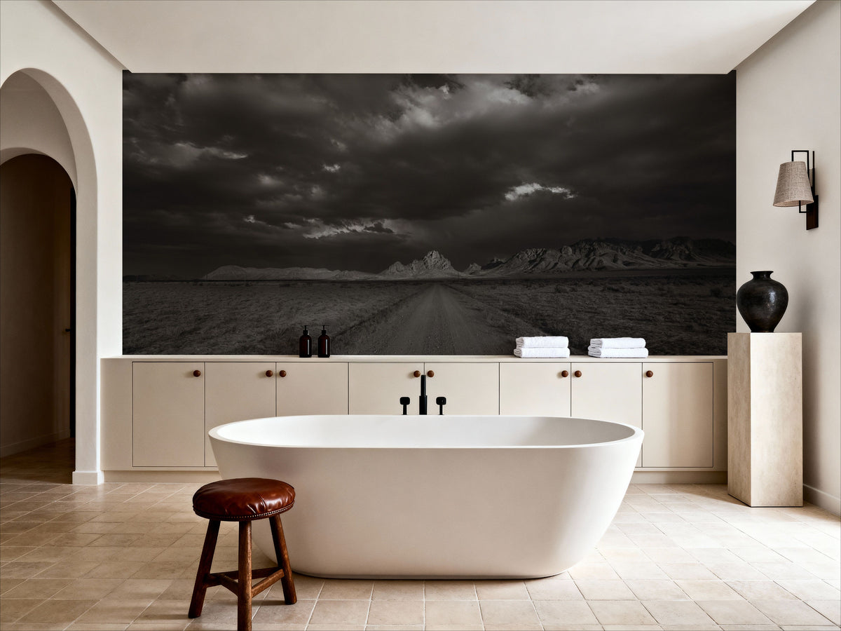 Road to Me BW Mural Wallpaper - room preview 03