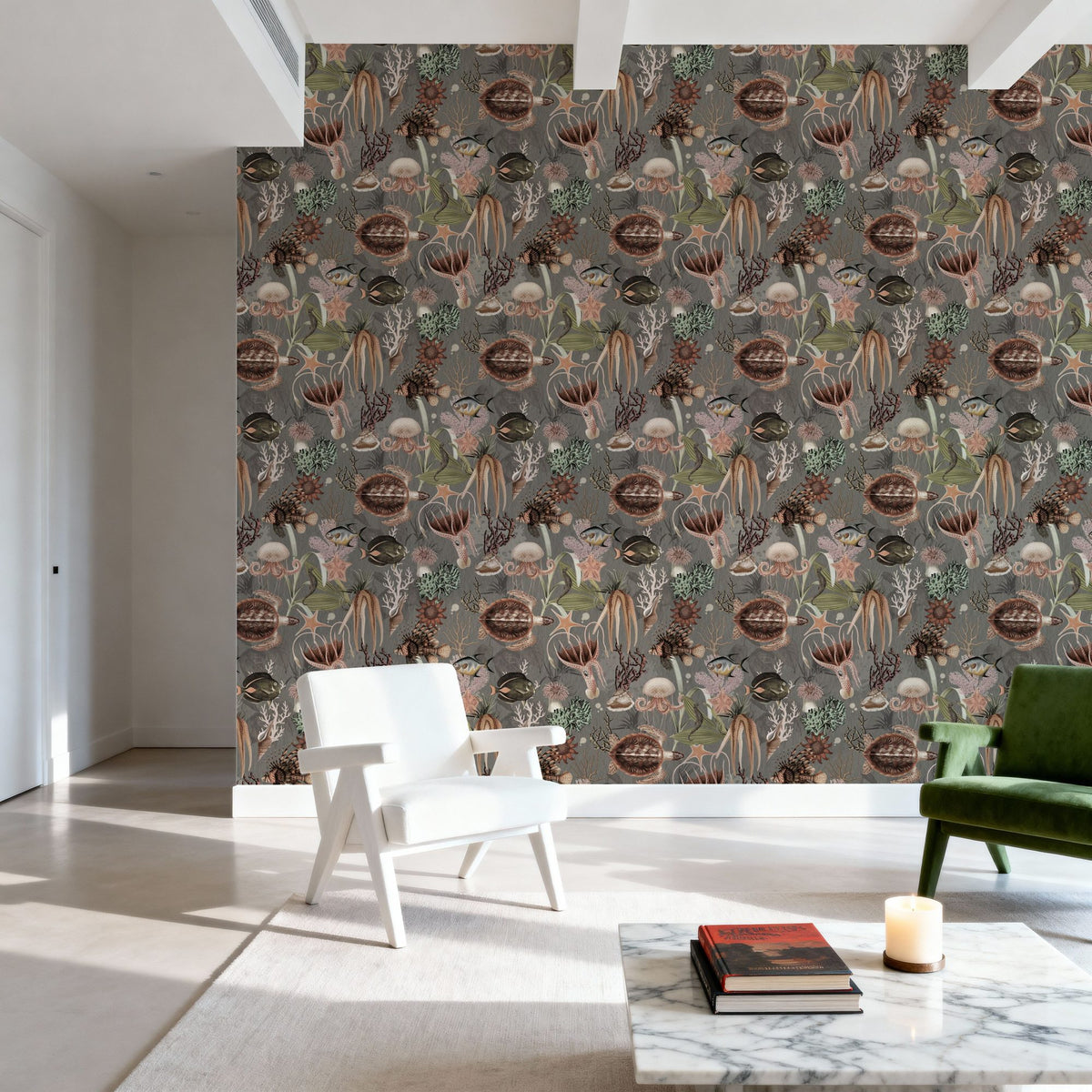 Deep Sea, Smoke Mural Wallpaper - room preview 03