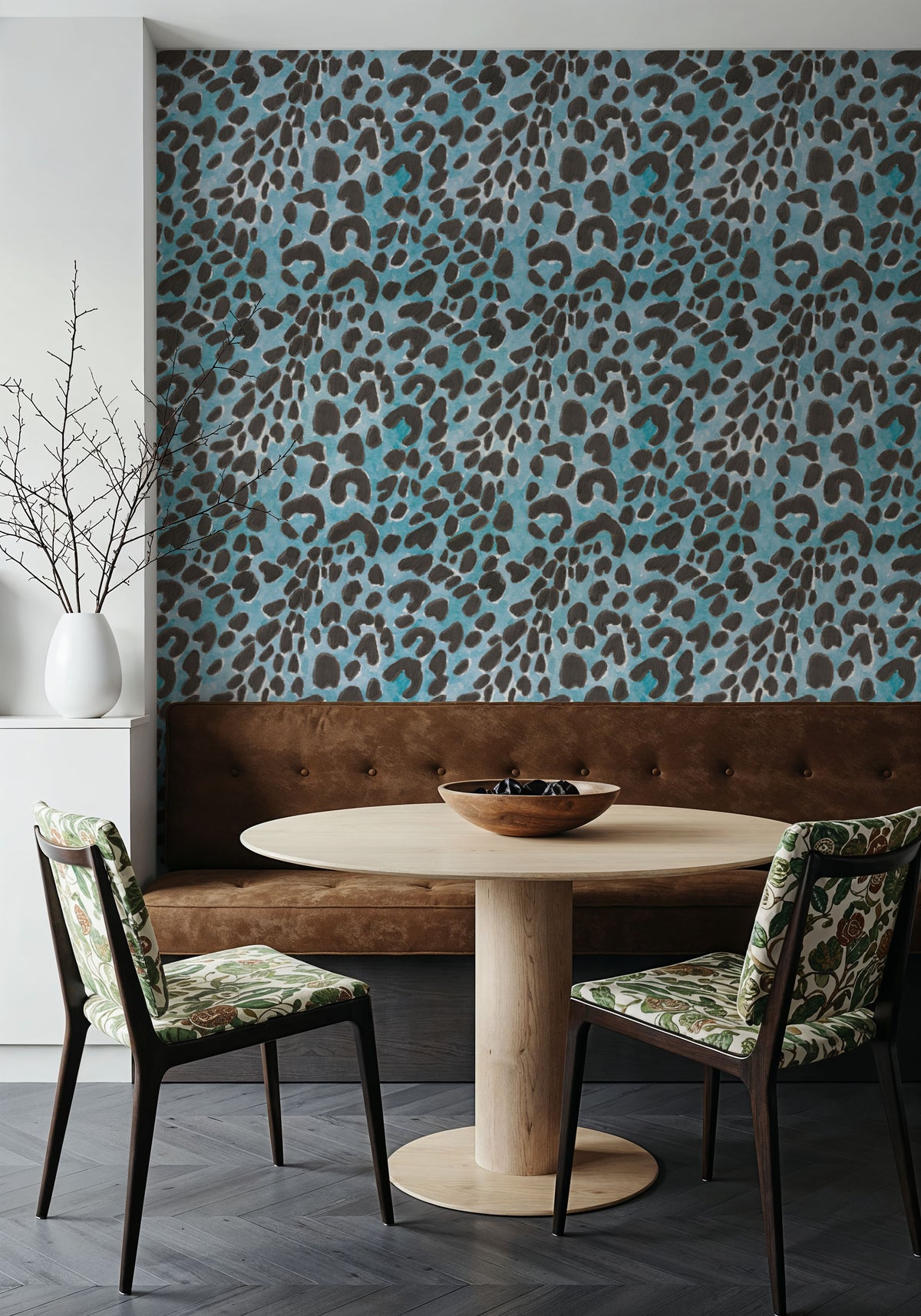 Summer Paws Blue Mural Wallpaper - room preview 03