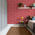 Groovy Mushrooms Pattern Mural Wallpaper - room preview 03