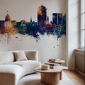 Montgomery Alabama Skyline Blue & Bronze Mural Wallpaper - room preview 03