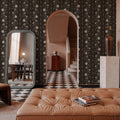 Trailing Flower Stripe, Walnut Mural Wallpaper - room preview 03