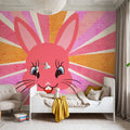 Retro Rabbit Mural Wallpaper - room preview 03