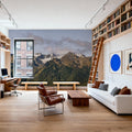 Olympic Mountains Mural Wallpaper - Neutral Tone - room preview 03