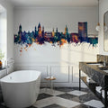 Mainz Germany Skyline Blue & Bronze Mural Wallpaper - room preview 03