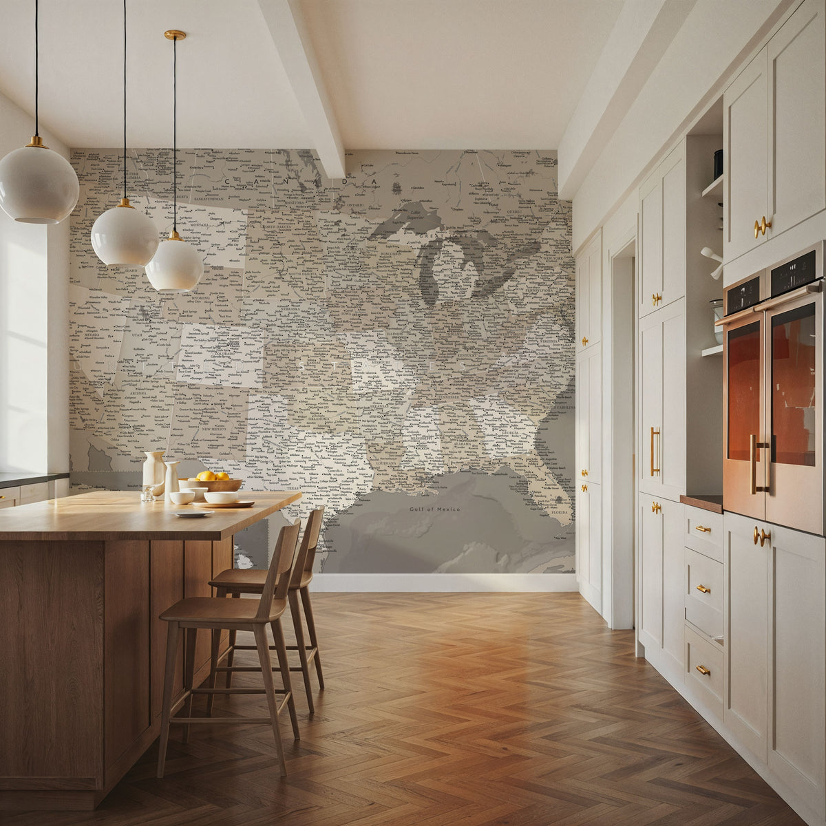 US Map Detailed - Davey Mural Wallpaper - room preview 03