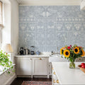 Floral Mood Blue Mural Wallpaper - room preview 03