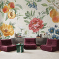 Floral Solitude White Mural Wallpaper - room preview 03