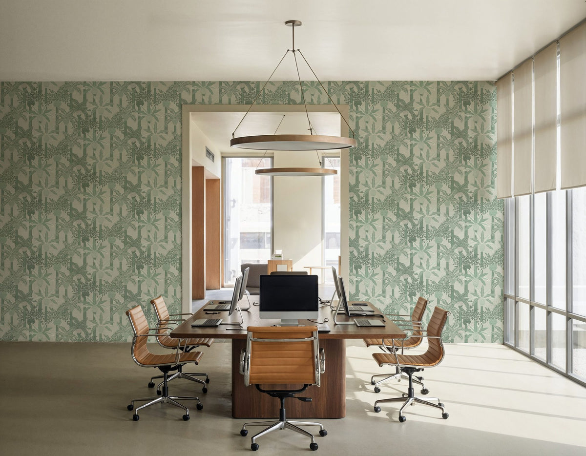 Palmera Luxe, French Green Mural Wallpaper - room preview 03