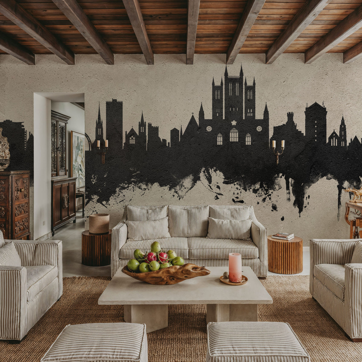 Lincoln England Skyline Concrete Mural Wallpaper - room preview 03
