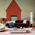 Red Barn Winter Mural Wallpaper - room preview 03