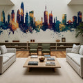Nairobi Kenya Skyline Blue & Bronze Mural Wallpaper - room preview 03