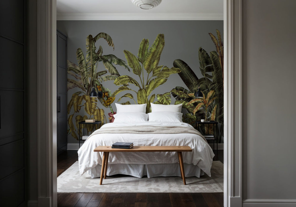 Madagascar Foliage, Blue Mural Wallpaper - room preview 03