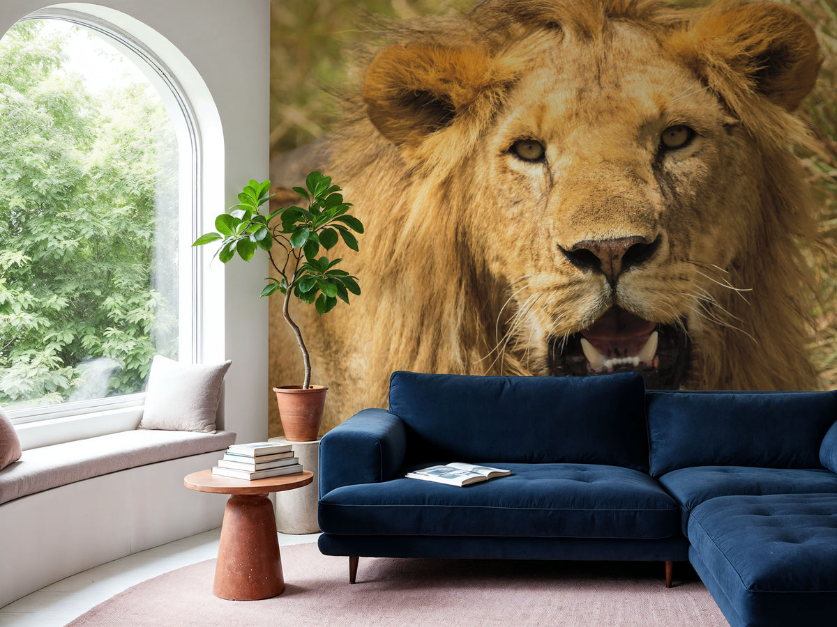 Lion Mural Wallpaper - room preview 03