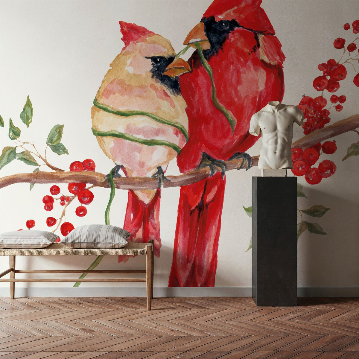 Winterberry Tidings II Mural Wallpaper - room preview 03