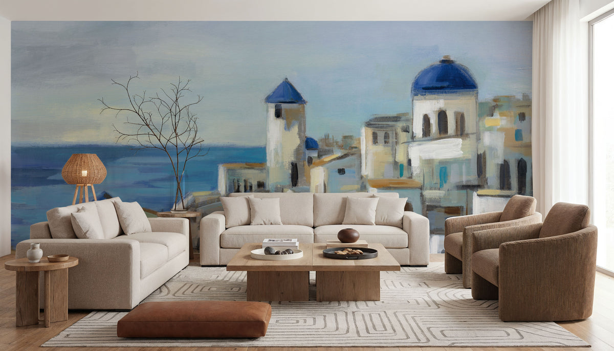 Santorini Strokes Mural Wallpaper - room preview 03