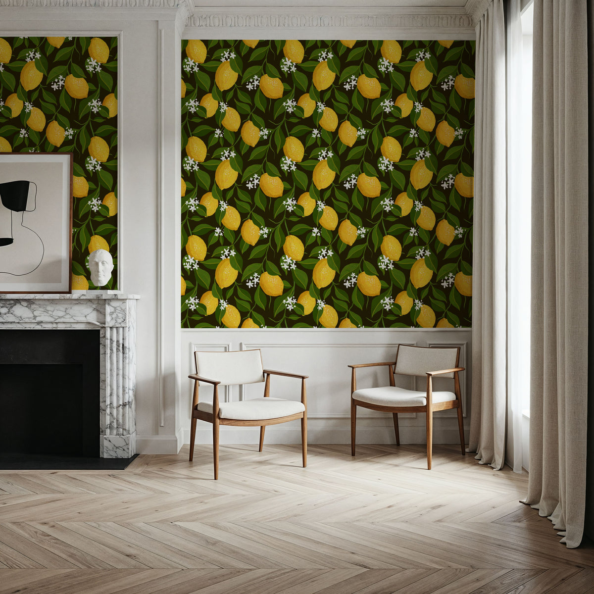 Papillion II, Brown Mural Wallpaper - room preview 03