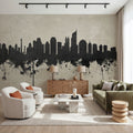 Jakarta Skyline Indonesia Concrete Mural Wallpaper - room preview 03