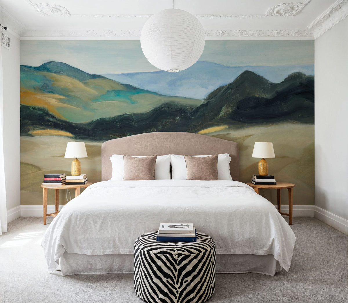 Layered Mountains Mural Wallpaper - room preview 03