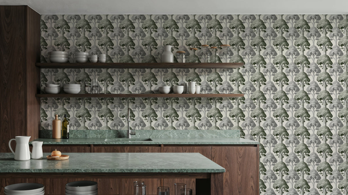 Eat Your Greens, Pine Green Mural Wallpaper - room preview 03
