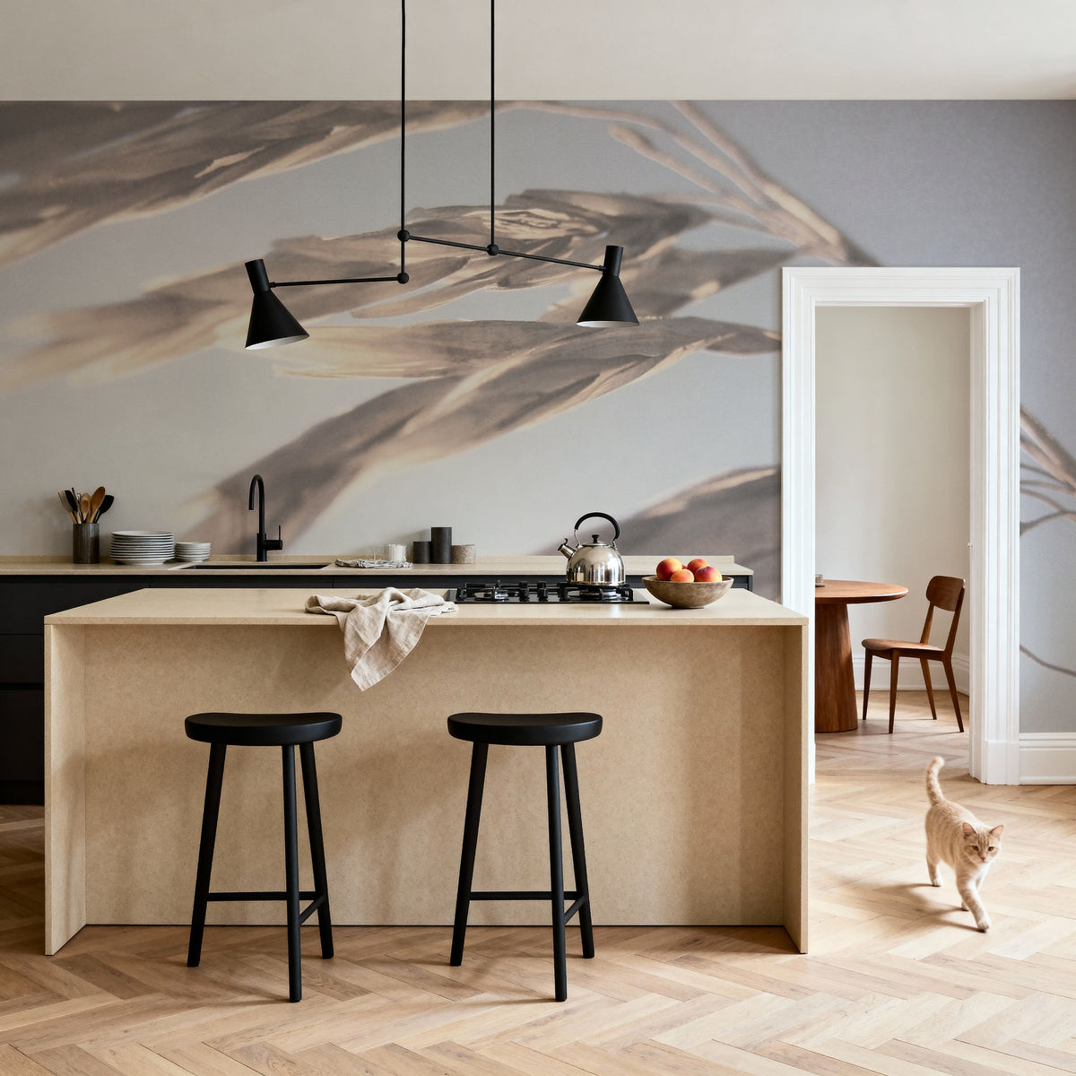 Windy Wheat Fields II Light Mural Wallpaper - room preview 03