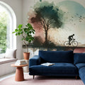 Cycling Towards Twilight Mural Wallpaper - room preview 03