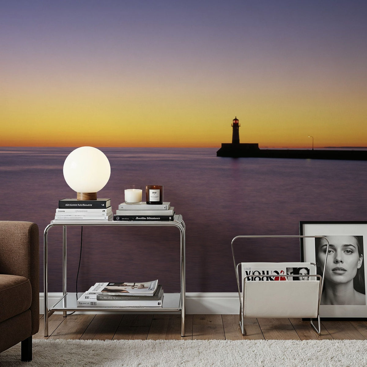 Harbor Sunset Glow Mural Wallpaper - room preview 03