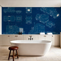 Truck Blueprint Mural Wallpaper - room preview 03