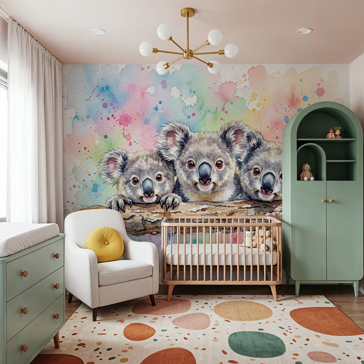 Koalas - Cute Baby Animals Series Mural Wallpaper - room preview 03