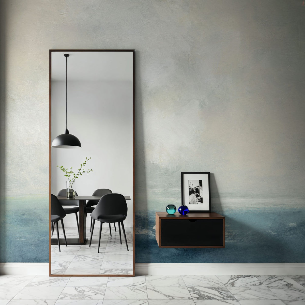 Oceanside Neutral Mural Wallpaper - room preview 03