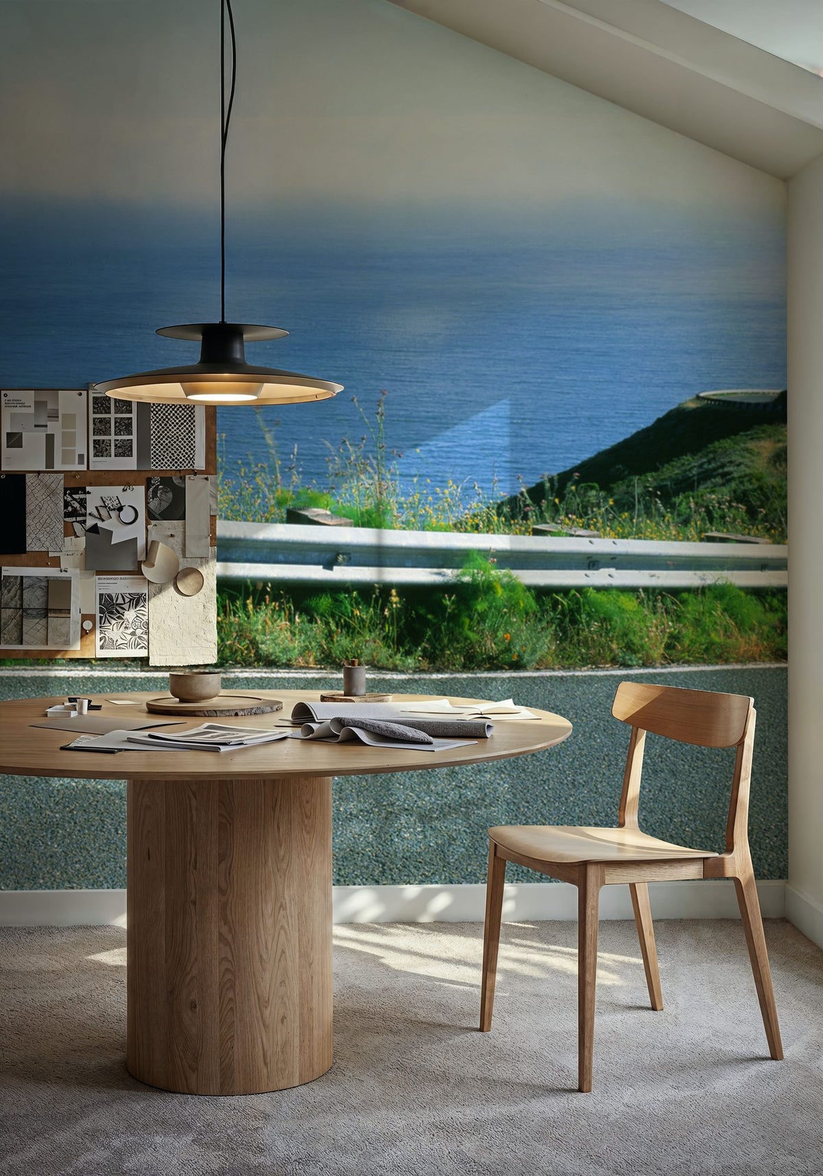 Coastal Highway Journey Blue Mural Wallpaper - room preview 03