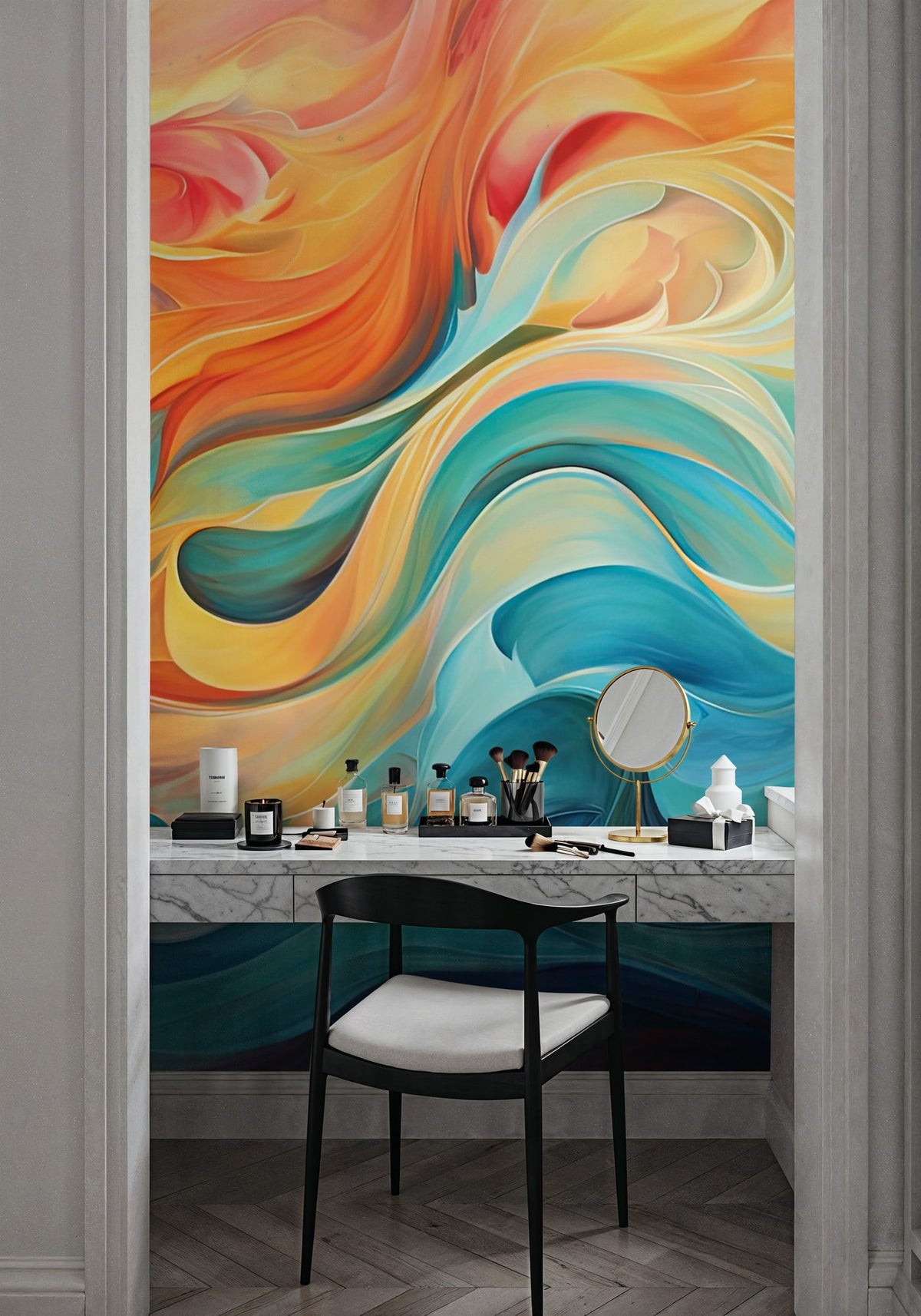 Ocean of Flames Mural Wallpaper - room preview 03