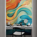 Ocean of Flames Mural Wallpaper - room preview 03