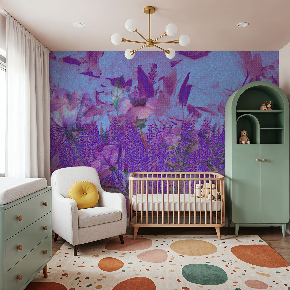 Meadow Memories, Purple Mural Wallpaper - room preview 03