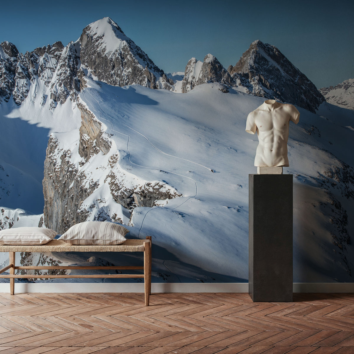 Skiing Hasenfluh Mural Wallpaper - room preview 03