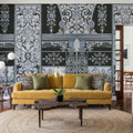 German Renaissance, Periwinkle Mural Wallpaper - room preview 03