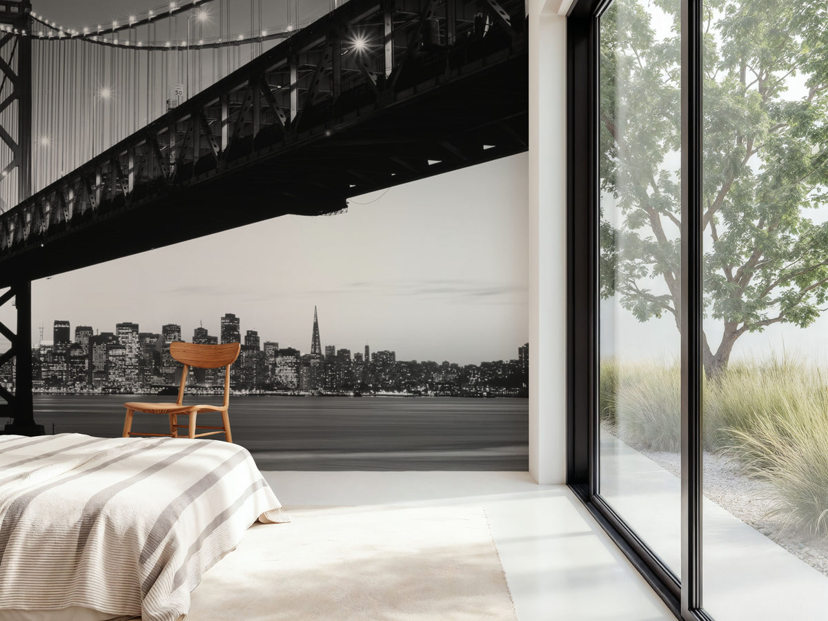 Urban Crossing Black & White Mural Wallpaper - room preview 03