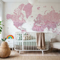 World Map Cities - Damla Mural Wallpaper - room preview 03