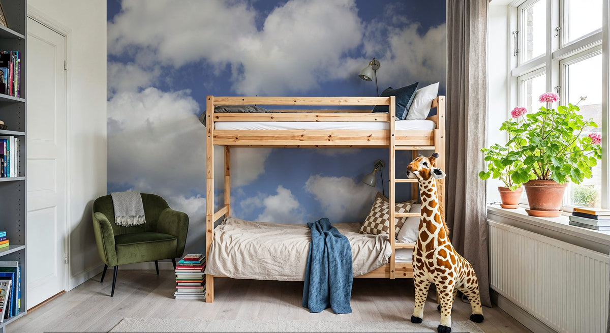 Puff Puff Cloud Mural Wallpaper - room preview 03
