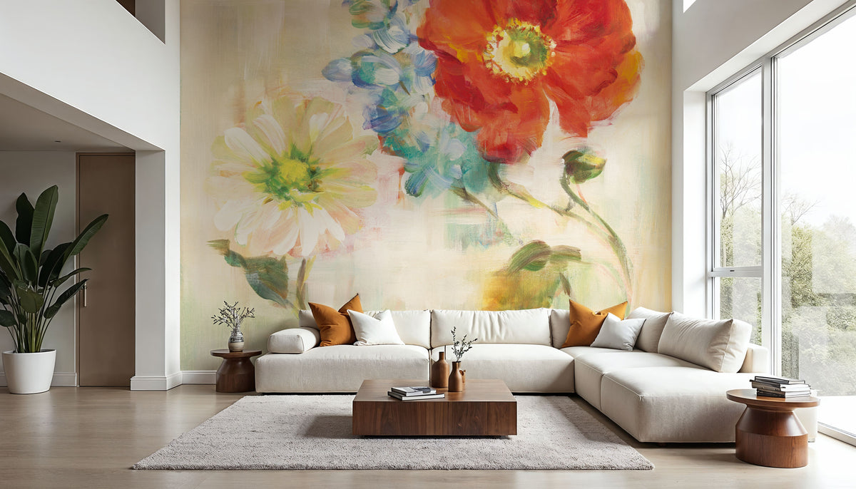 Contemporary Flower II Mural Wallpaper - room preview 03