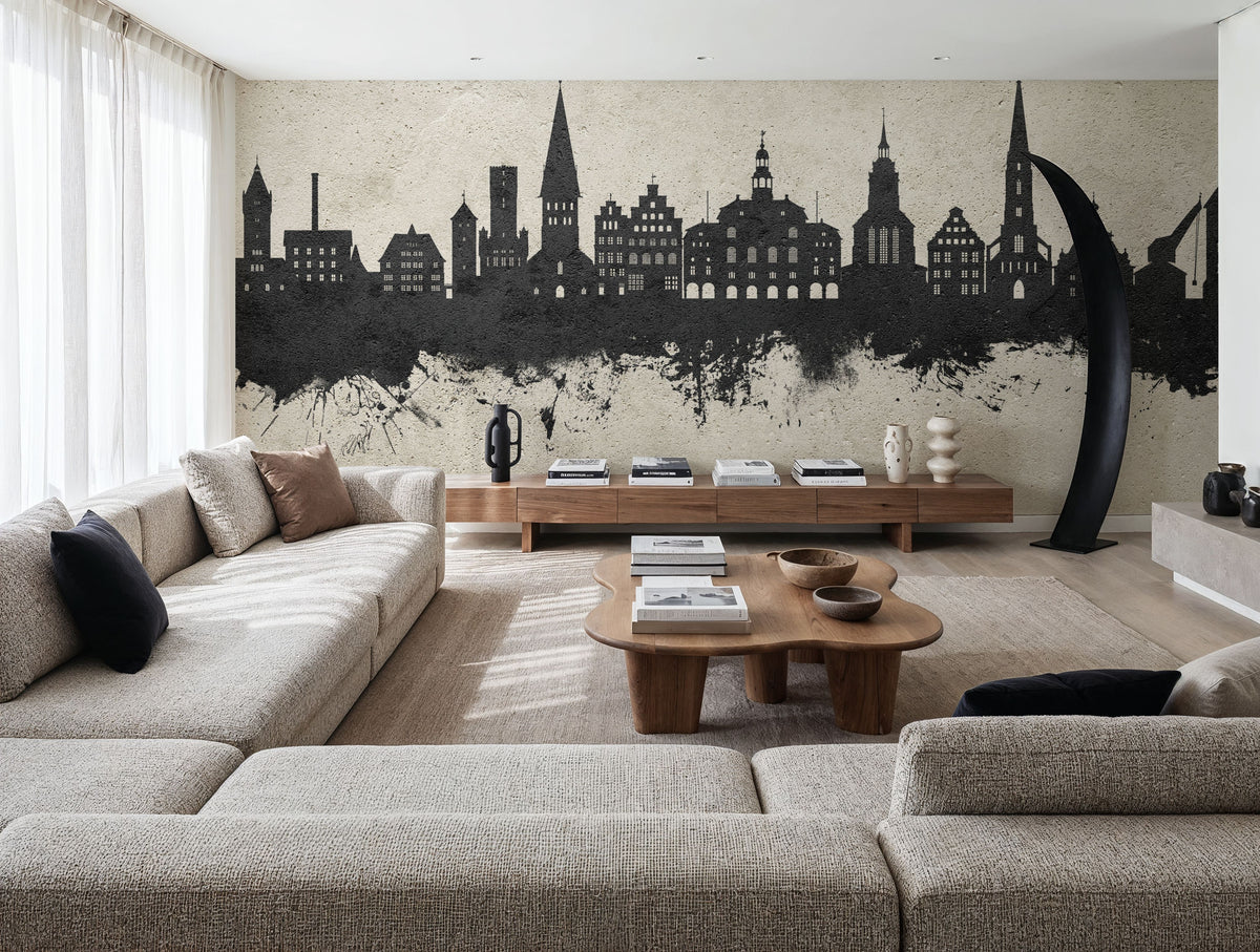Lüneburg Germany Skyline Concrete Mural Wallpaper - room preview 03